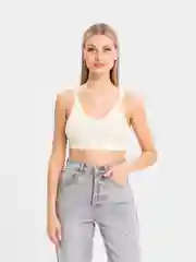 Белый топ на бретелях женский базовый