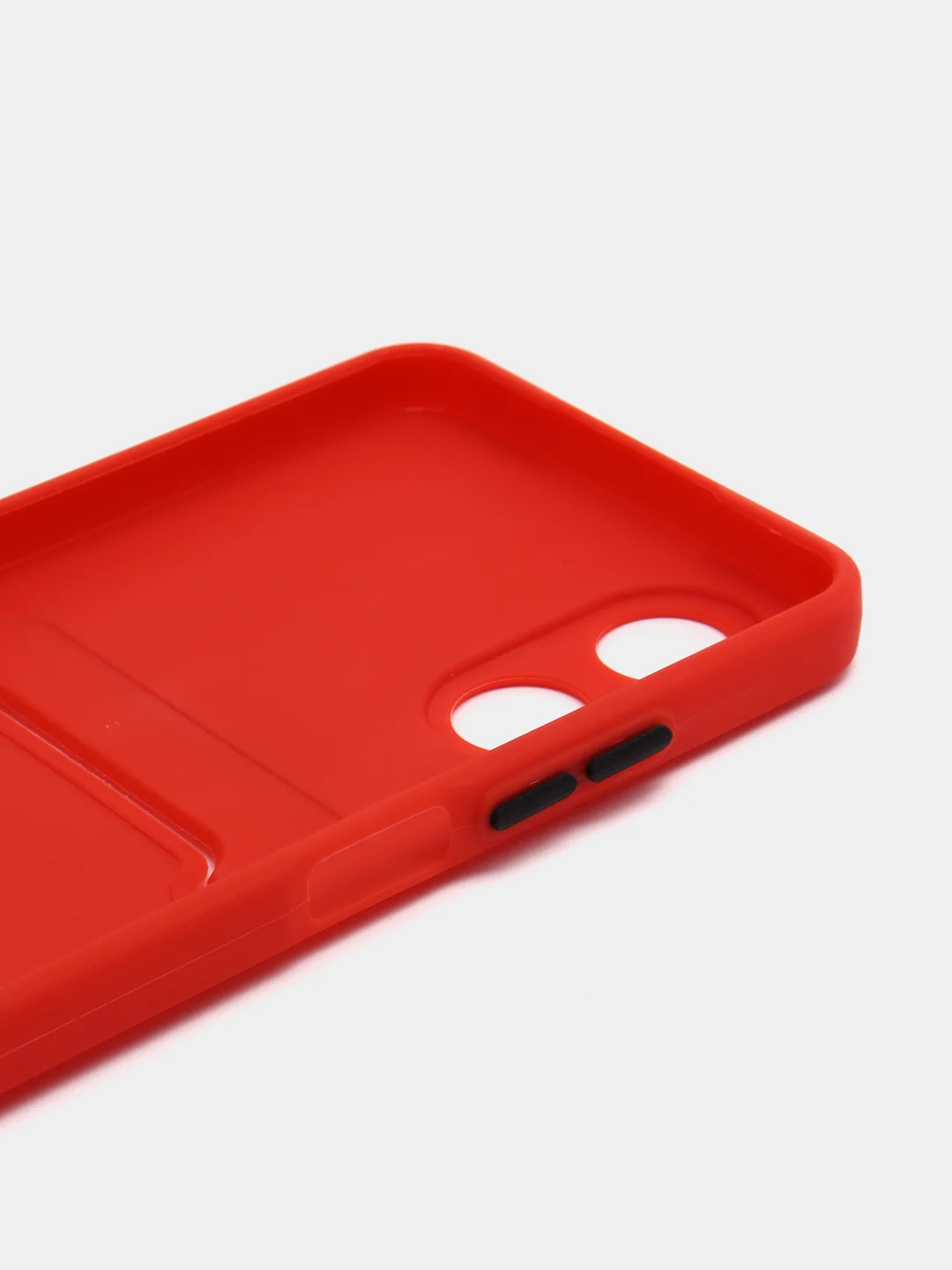 Красный чехол для OPPO A17 / A17K, Оппо А17 / 17К, с карманом для карт, прозрачный