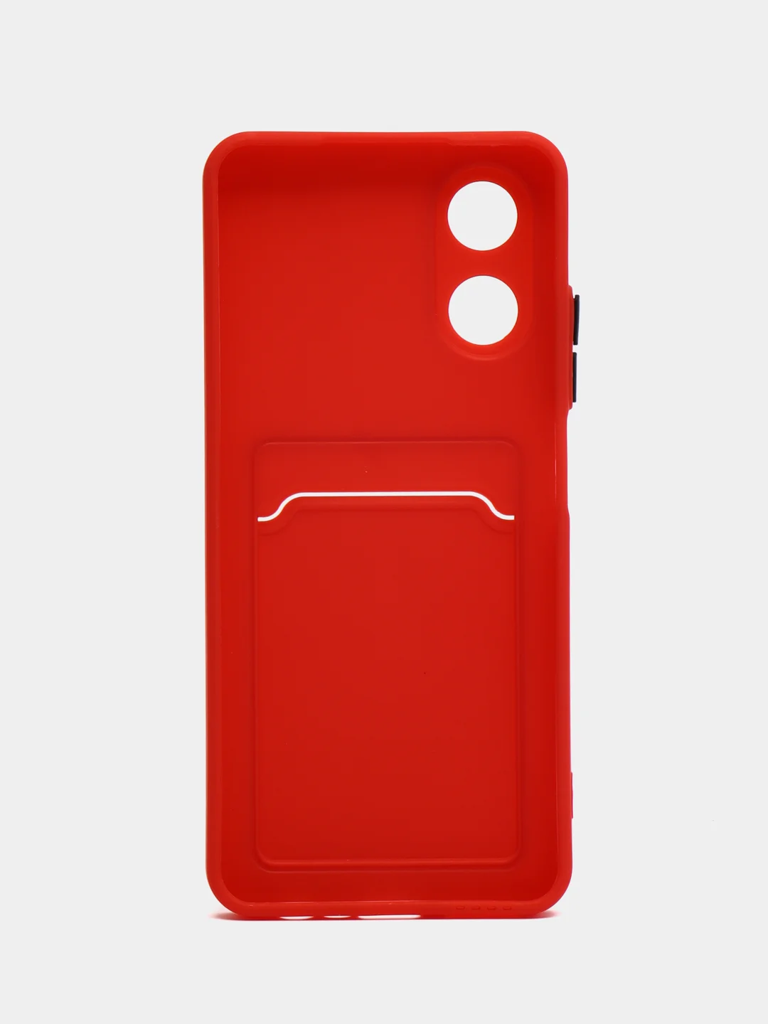 Красный чехол для OPPO A17 / A17K, Оппо А17 / 17К, с карманом для карт, прозрачный