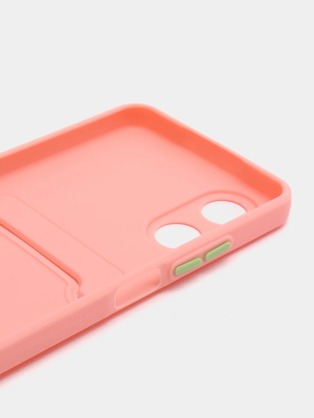 Розовый чехол для OPPO A17 / A17K, Оппо А17 / 17К, с карманом для карт, прозрачный