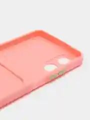 Розовый чехол для OPPO A17 / A17K, Оппо А17 / 17К, с карманом для карт, прозрачный