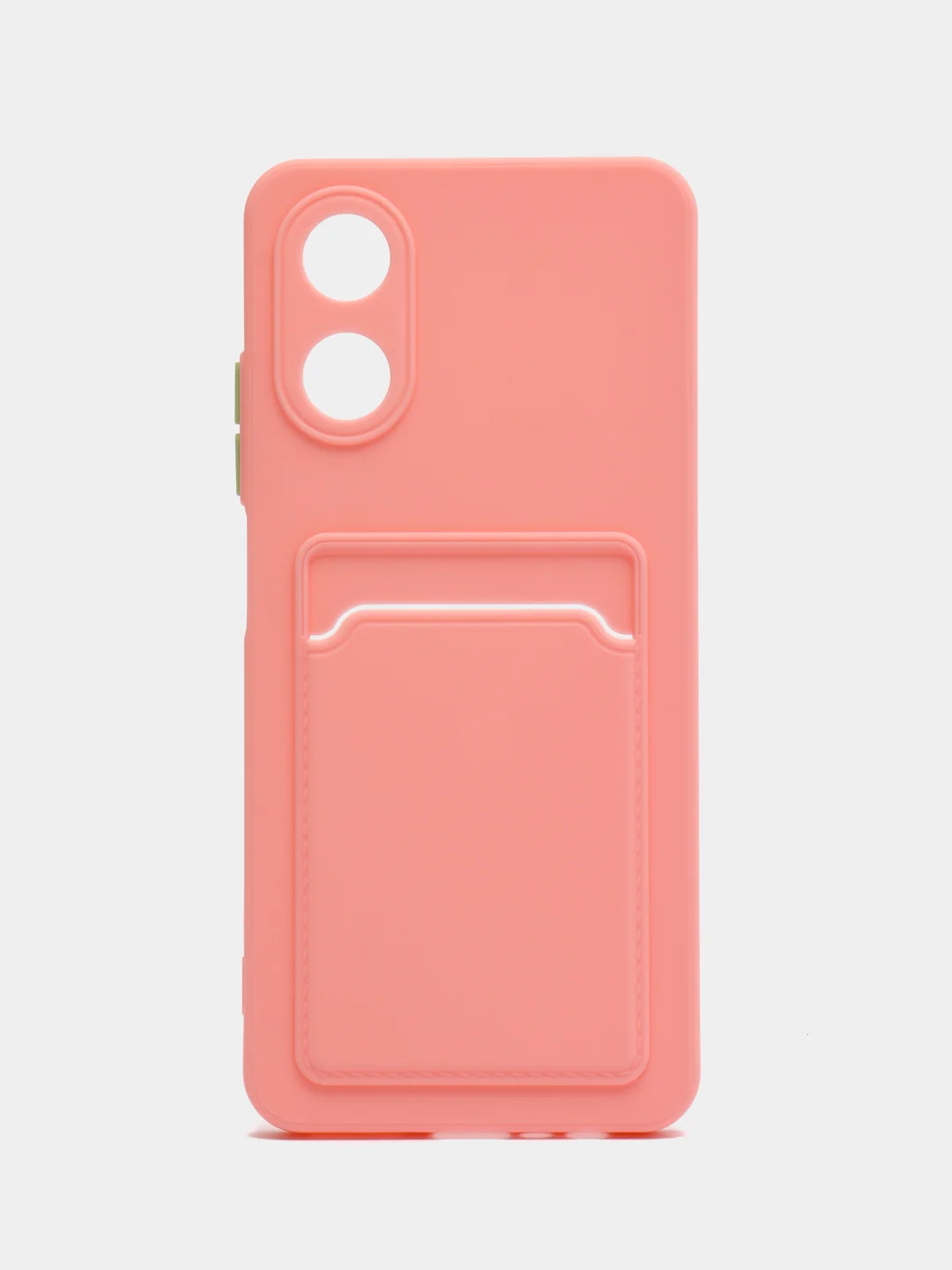 Розовый чехол для OPPO A17 / A17K, Оппо А17 / 17К, с карманом для карт, прозрачный