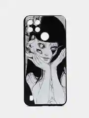 Белый чехол для Realme C21y / C25y, с принтом, с рисунком (Реалми С21у / С25у)