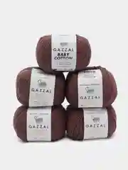 Коралловый меланж пряжа Gazzal Baby Cotton, 5 мотков в комплекте, 40% акрил, 60% хлопок, 50 г, 165 м
