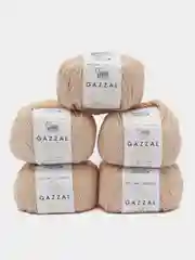 Кремовый пряжа Gazzal Baby Cotton, 5 мотков в комплекте, 40% акрил, 60% хлопок, 50 г, 165 м