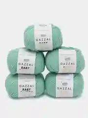Мятный пряжа Gazzal Baby Cotton, 5 мотков в комплекте, 40% акрил, 60% хлопок, 50 г, 165 м