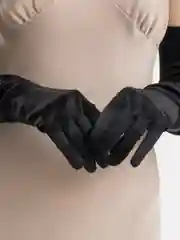 Черный перчатки свадебные