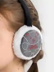 Серый меховые наушники, зимние