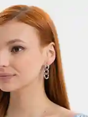 Серебряный серьги-цепь