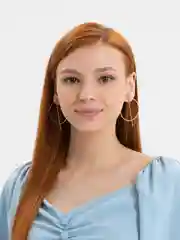Золотой серьги-кольца на гвоздиках, геометрические