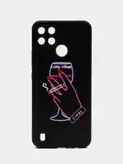 Голубой чехол для Realme C21y / C25y, с принтом, с рисунком (Реалми С21у / С25у)