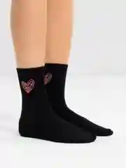 Черный носки высокие сердце