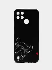 Песочный хаки чехол для Realme C21y / C25y, с принтом, с рисунком (Реалми С21у / С25у)