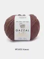 Коралловый меланж пряжа Gazzal Baby Cotton, 5 мотков в комплекте, 40% акрил, 60% хлопок, 50 г, 165 м