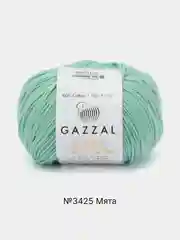 Мятный пряжа Gazzal Baby Cotton, 5 мотков в комплекте, 40% акрил, 60% хлопок, 50 г, 165 м