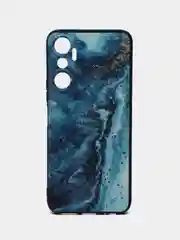Тёмно-бирюзовый силиконовый чехол для infinix Hot 20 4G, с принтом, с рисунком (Инфиникс Хот 20 4г)