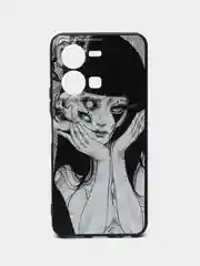 Белый силиконовый чехол для Vivo Y35 4G, с принтом, с рисунком (Виво у35 4г)