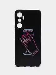 Голубой силиконовый чехол для infinix Hot 20 4G, с принтом, с рисунком (Инфиникс Хот 20 4г)