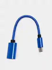 Синий otg (отг) переходник Type-C на USB с проводом. Красный, черный, синий, золотой