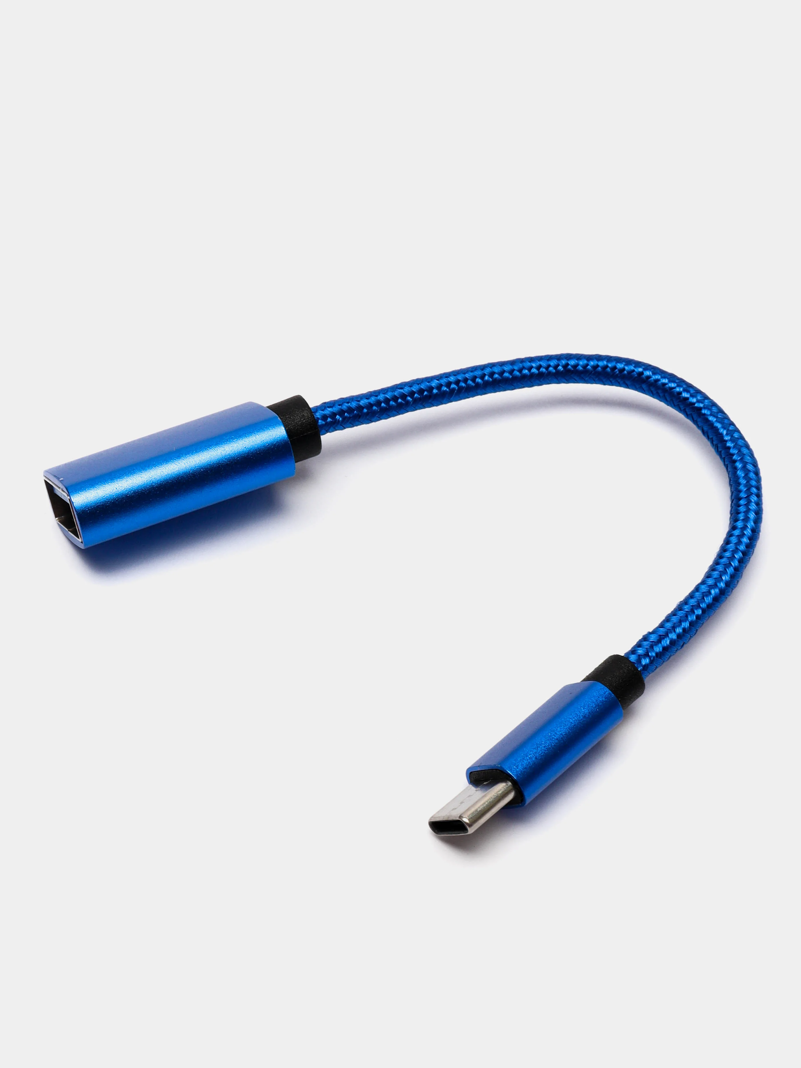 Красный otg (отг) переходник Type-C на USB с проводом. Красный, черный, синий, золотой