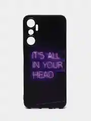 Серый силиконовый чехол для infinix Hot 20 4G, с принтом, с рисунком (Инфиникс Хот 20 4г)