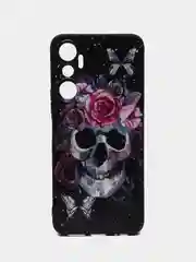 Тёмно-бордовый силиконовый чехол для infinix Hot 20 4G, с принтом, с рисунком (Инфиникс Хот 20 4г)