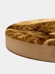 Карамельный доска разделочная деревянная из массива кедра, круглая, малая 18x18х2,2 см