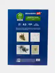 Бумага для рисования и графики в папке А3, 20л., 200 г/м2, ВАТМАН ГОЗНАК, BRAUBERG ART