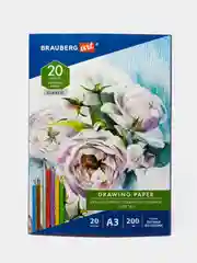 Бумага для рисования и графики в папке А3, 20л., 200 г/м2, ВАТМАН ГОЗНАК, BRAUBERG ART