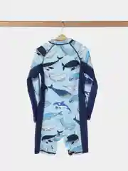 Голубой костюм купальный для мальчика, гидрокостюм, купальник детский с панамой