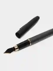 Ручка подарочная перьевая BRAUBERG Brioso, СИНЯЯ, корпус черный с золотистыми деталями
