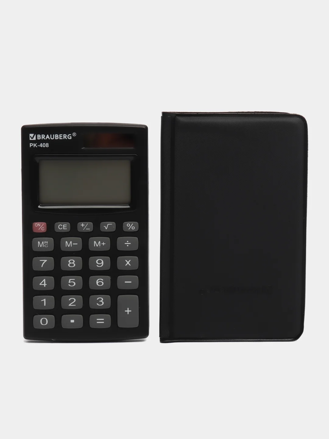 Калькулятор карманный BRAUBERG PK-408-BK (97x56 мм), 8 разрядов, двойное питание, ЧЕРНЫЙ