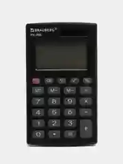 Калькулятор карманный BRAUBERG PK-408-BK (97x56 мм), 8 разрядов, двойное питание, ЧЕРНЫЙ
