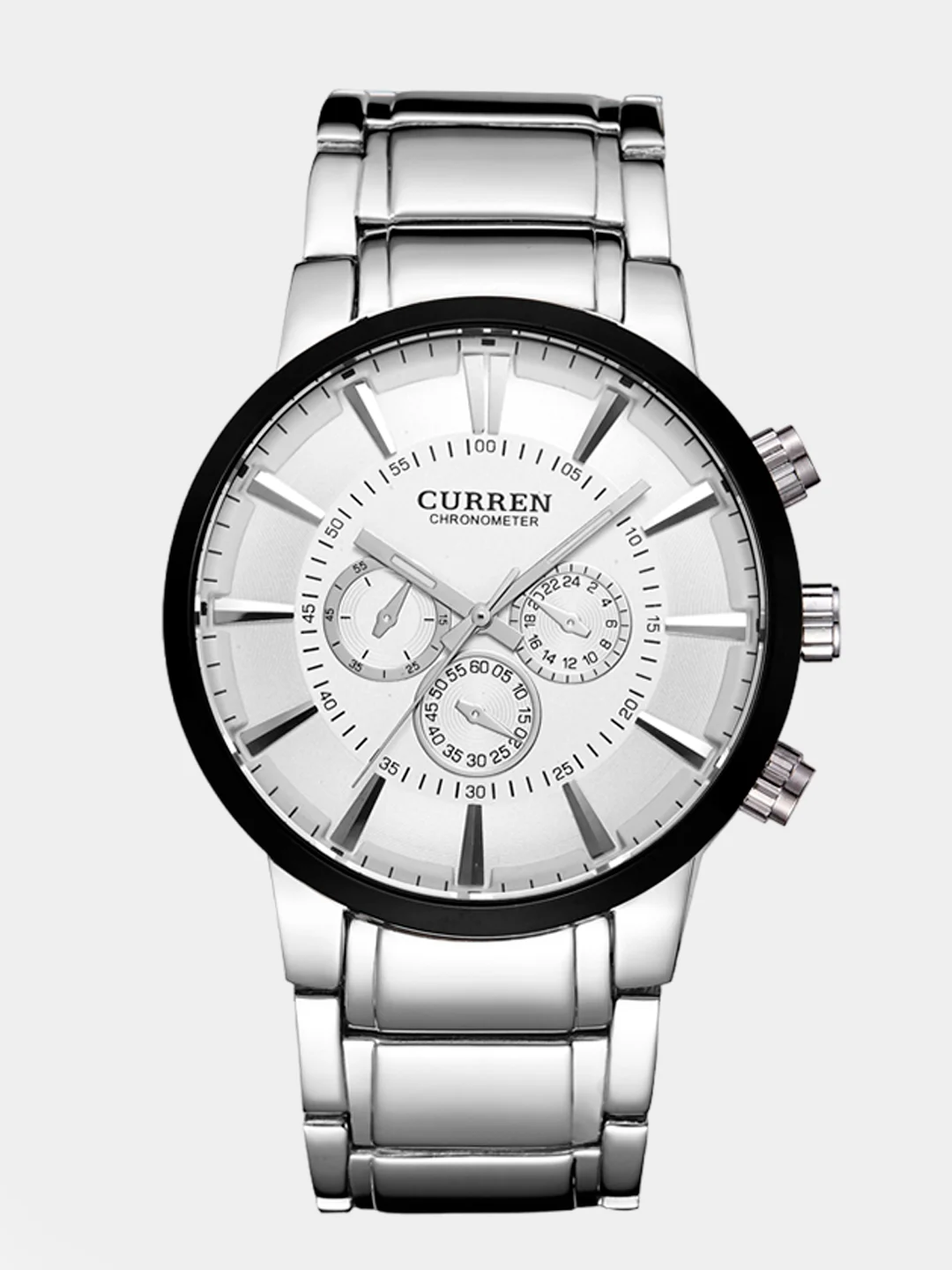 Серый металлик мужские наручные часы Curren 8001 с хронографом в подарочной упаковке