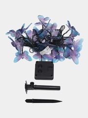 INBLOOM гирлянда на солнечной батарее, 25LED, 7 м, шампань, 2 режима, бабочка, 2V80mA, 1.2V, 600 mAh