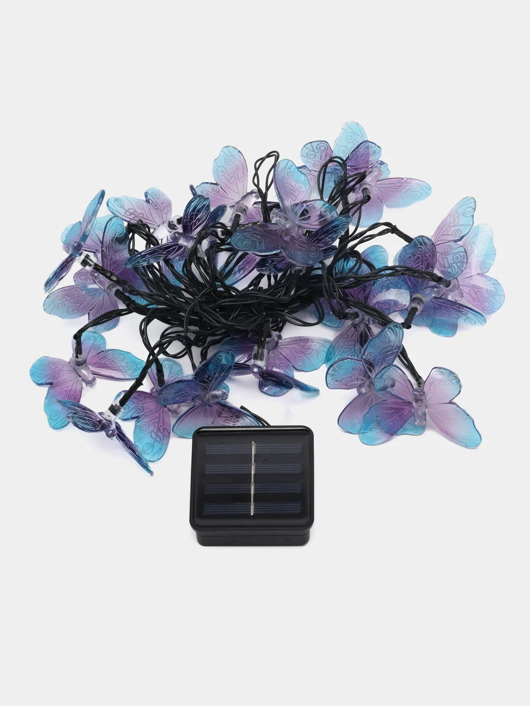 INBLOOM гирлянда на солнечной батарее, 25LED, 7 м, шампань, 2 режима, бабочка, 2V80mA, 1.2V, 600 mAh