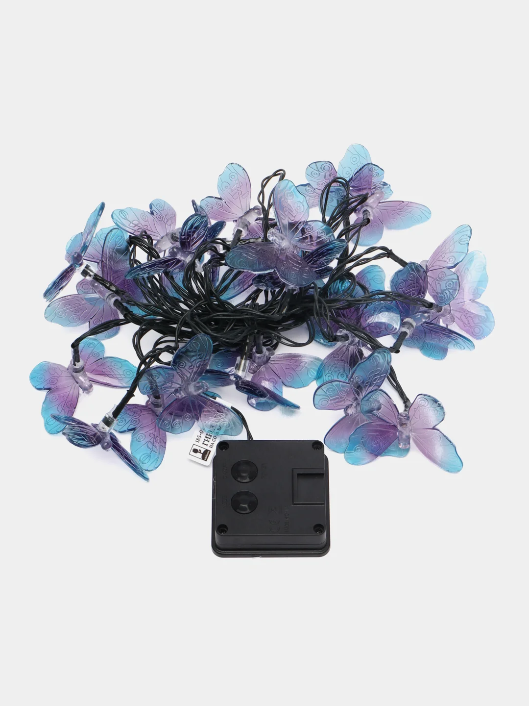 INBLOOM гирлянда на солнечной батарее, 25LED, 7 м, шампань, 2 режима, бабочка, 2V80mA, 1.2V, 600 mAh