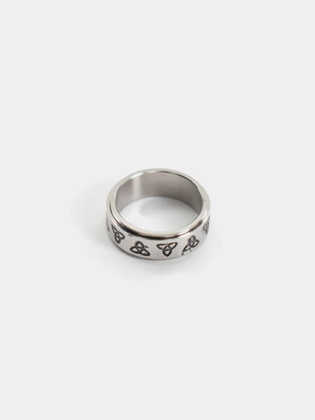 Серебряный кольцо стальное, вращающееся, 8 мм