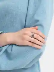 Серебряный кольцо стальное, вращающееся, 8 мм