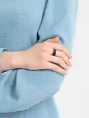 Черный кольцо стальное, 8 мм