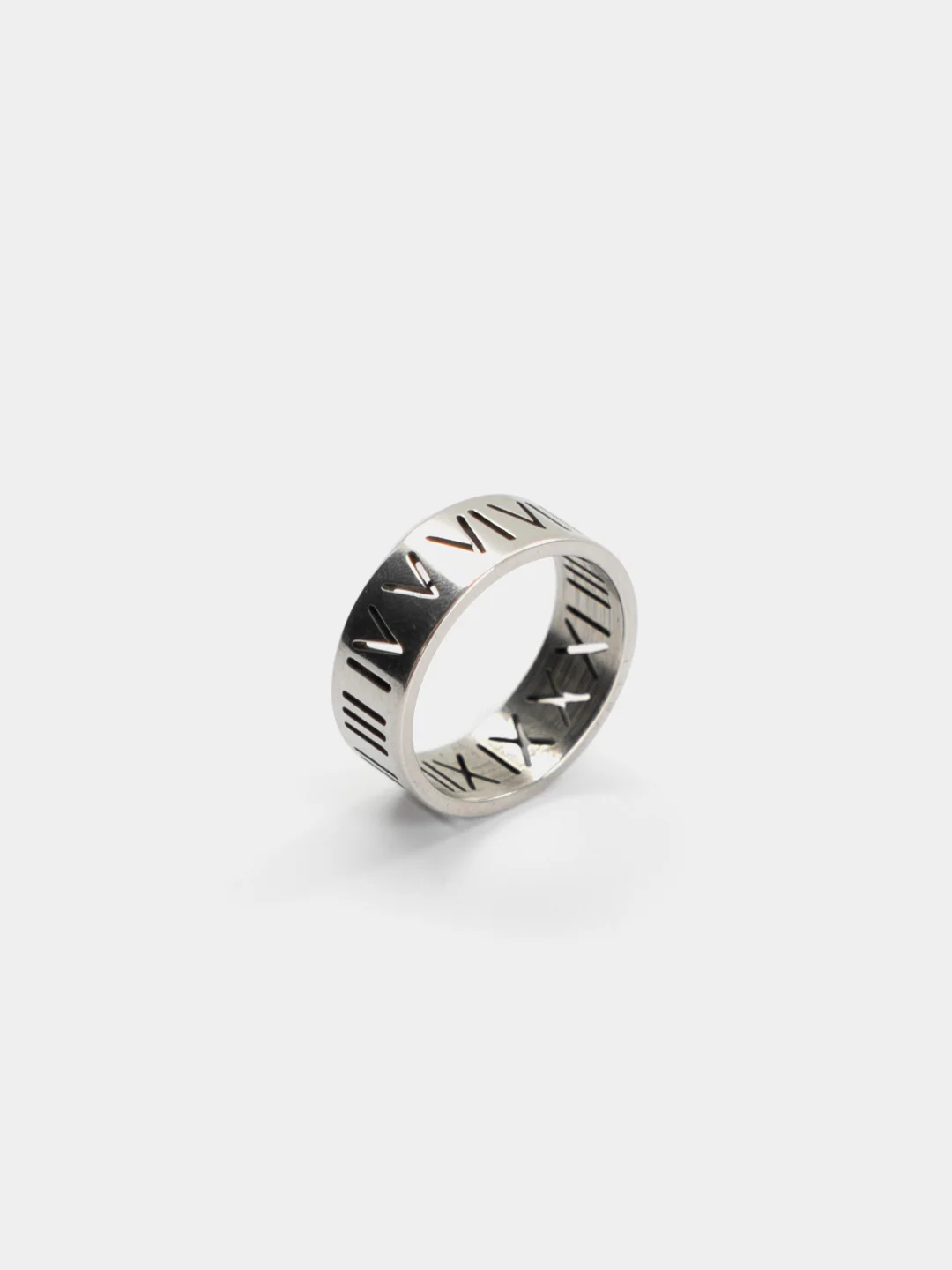 Серебряный кольцо стальное, 8 мм