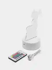 Хаки светильник-ночник 3D, светодиодный, с пультом, цветной, RGB
