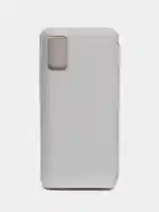 Серебряный чехол-книжка с прозрачным окном Samsung A01/A02/A10/A11/A20/A40/A50/A51/A52/A70/A71/A72