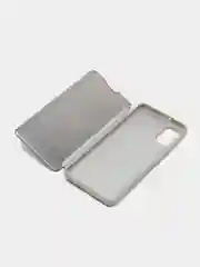 Серебряный чехол-книжка с прозрачным окном Samsung A01/A02/A10/A11/A20/A40/A50/A51/A52/A70/A71/A72