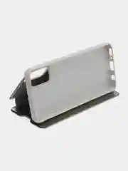 Серебряный чехол-книжка с прозрачным окном Samsung A01/A02/A10/A11/A20/A40/A50/A51/A52/A70/A71/A72