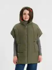 Зеленый демисезонный женский жилет. оверсайз