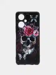 Тёмно-бордовый чехол для Tecno Camon 19 / 19 Pro, с принтом, с рисунком (Техно Камон 19 Про)
