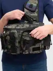Зеленый рюкзак походный тактический, через плечо