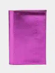 Розовый обложка для паспорта натуральная кожа, тиснение фольгой