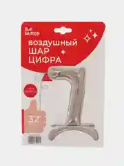Золотой воздушный шар-цифра Серебро 81 см